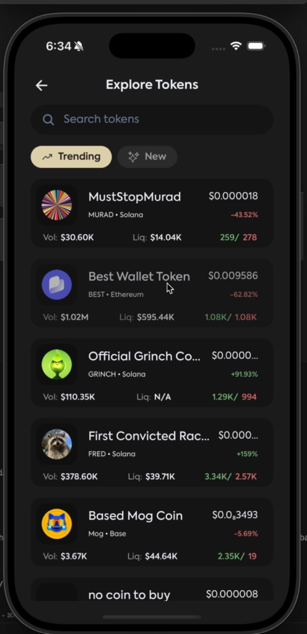 Trending & New Tokens