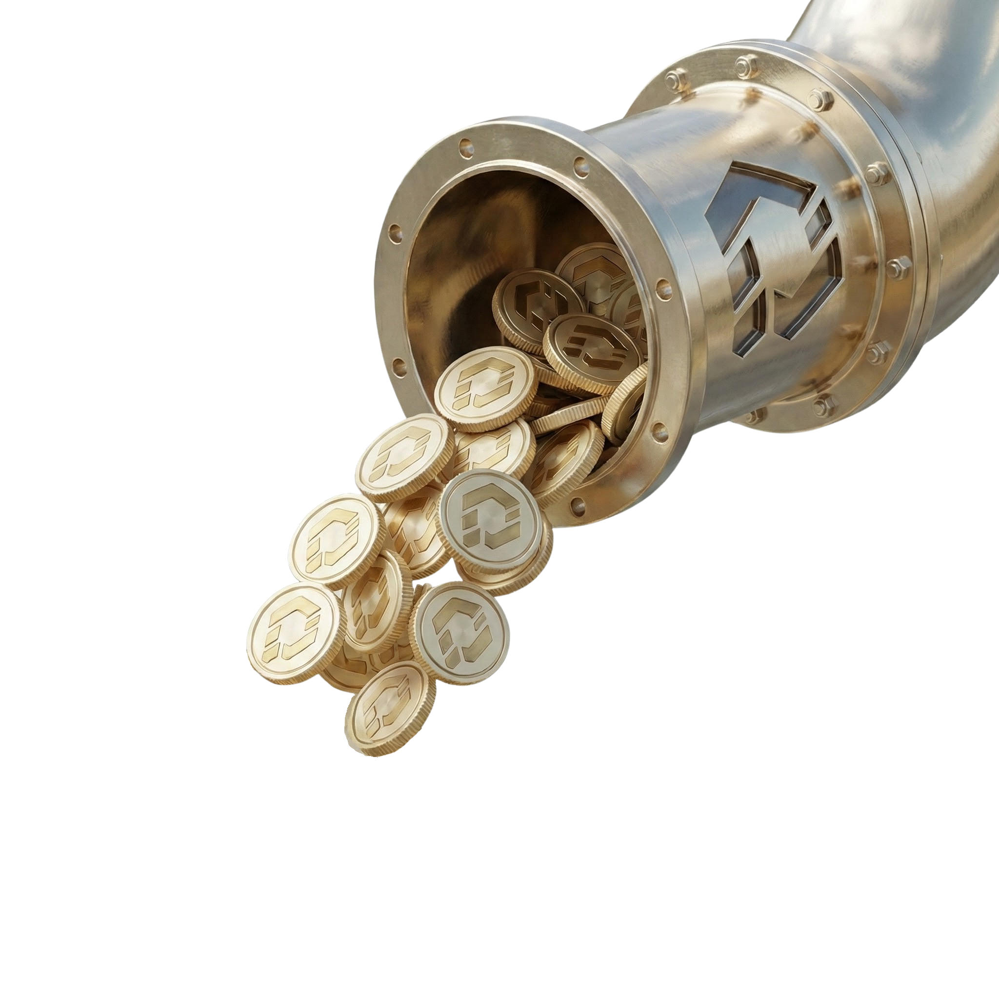 Revenue tube with coins